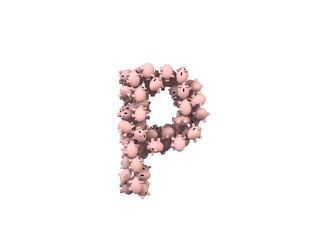 Piggy Bank Themed Font Letter P