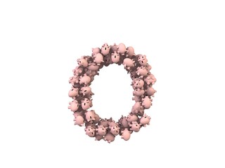 Piggy Bank Themed Font Letter O