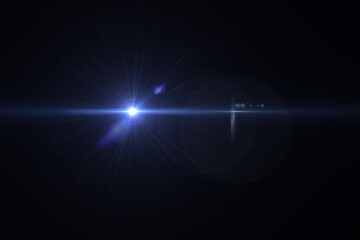 lens flare effect on black background