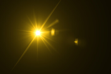 lens flare effect on black background