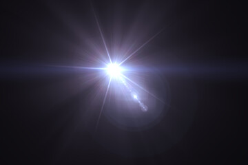 lens flare effect on black background