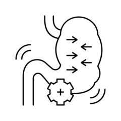 narrowing of stomach bariatric line icon vector illustration