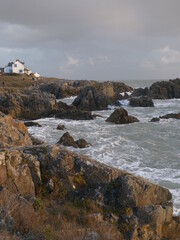 The granite coast of Batz-sur-mer. Autumn 2021, France.