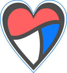 A heart. Logo, stained glass, colored glass, graphic image.