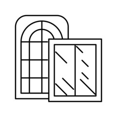 windows glass production line icon vector illustration