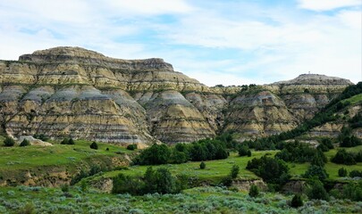 Fototapeta na wymiar Layered Buttes in Theodore Roosevelt National Park 