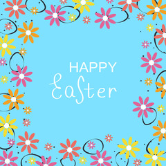 Happy Easter cartoon style vector background