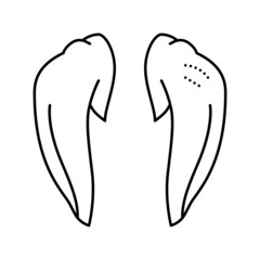wing tip chicken line icon vector illustration