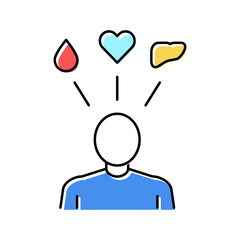 human need organ transplant color icon vector illustration