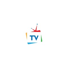 TV icon logo design illustration template