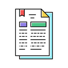 protocol document color icon vector illustration