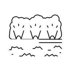 outdoor lighting lamps line icon vector illustration