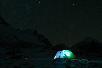 tent in the night