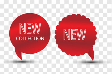 Set of red sale banners isolated. Vector 3d scrolls.