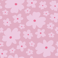 Japanese Cherry Blossoms Seamless Repeat Design 