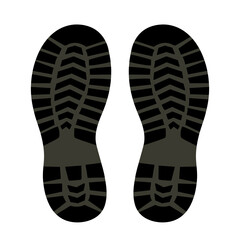 Vector illustration of a boots prints isolated on a white background.