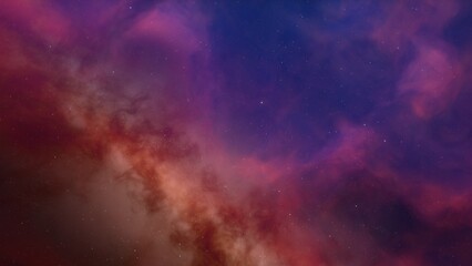 nebula gas cloud in deep outer space, science fiction illustrarion, colorful space background with stars 3d render