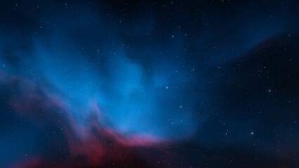 nebula gas cloud in deep outer space, science fiction illustrarion, colorful space background with stars 3d render