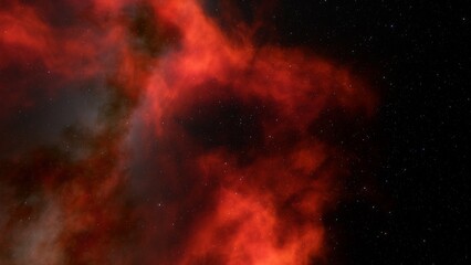 nebula gas cloud in deep outer space, science fiction illustrarion, colorful space background with stars 3d render