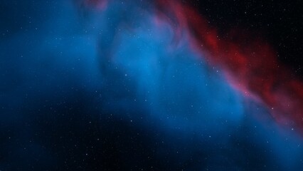 nebula gas cloud in deep outer space, science fiction illustrarion, colorful space background with stars 3d render