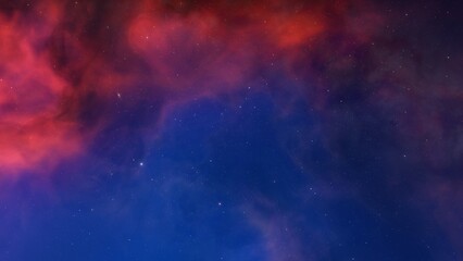 nebula gas cloud in deep outer space, science fiction illustrarion, colorful space background with stars 3d render
