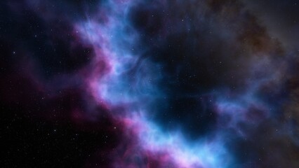 Naklejka na ściany i meble nebula gas cloud in deep outer space, science fiction illustrarion, colorful space background with stars 3d render
