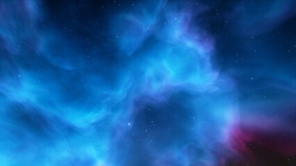 nebula gas cloud in deep outer space, science fiction illustrarion, colorful space background with stars 3d render