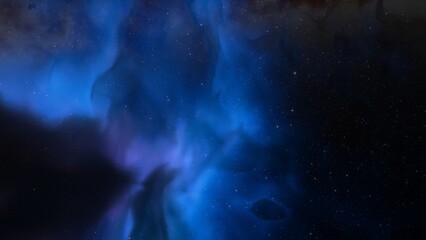 Fototapeta premium nebula gas cloud in deep outer space, science fiction illustrarion, colorful space background with stars 3d render