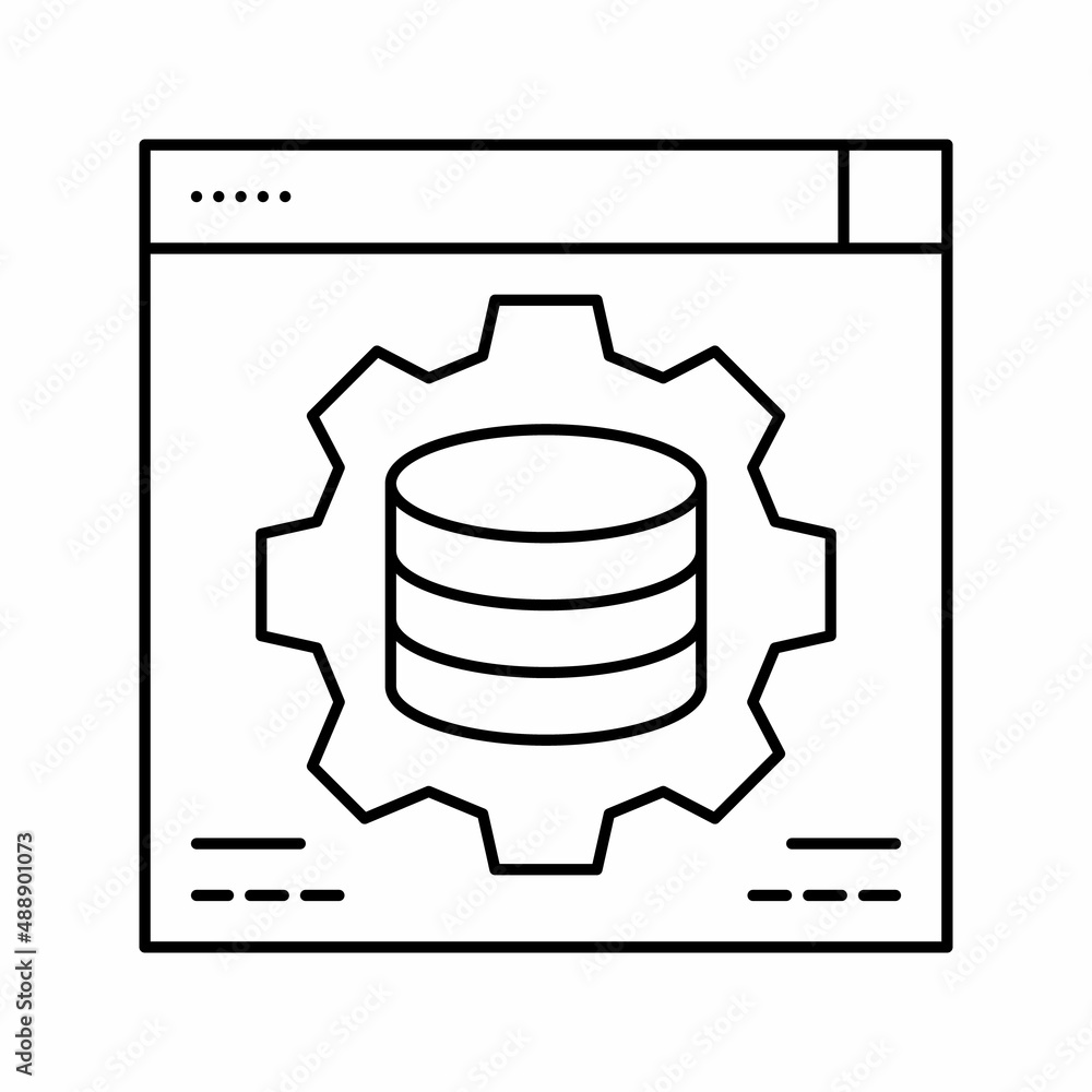 Aufkleber hardware solution digital processing line icon vector illustration