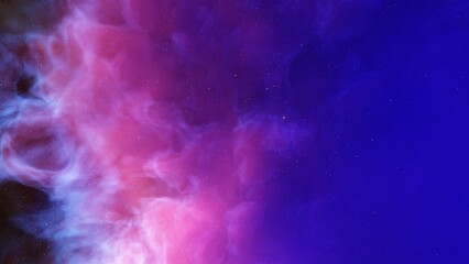 nebula gas cloud in deep outer space, science fiction illustrarion, colorful space background with stars 3d render