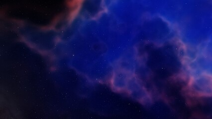 nebula gas cloud in deep outer space, science fiction illustrarion, colorful space background with stars 3d render
