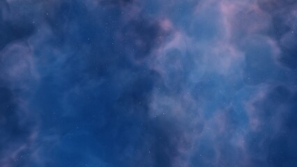 nebula gas cloud in deep outer space, science fiction illustrarion, colorful space background with stars 3d render