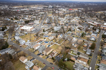 Aerial Drone of Clark New Jersey Real Estate 