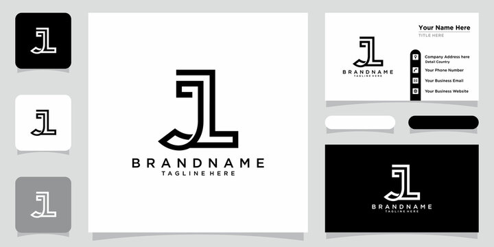 Alphabet letters Initials Monogram logo JL and LJ with business card design