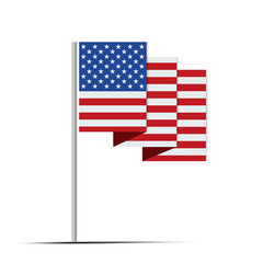 Flat Style Waving Flag Of USA. USA flag icon