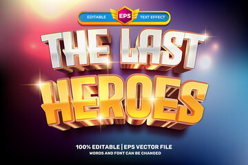 the last heroes cartoon movies Bold 3D Editable text Effect Style