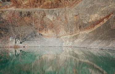 Nature. Autumn. Lake. Reflection in the water.