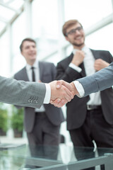 close up. business handshake of business people