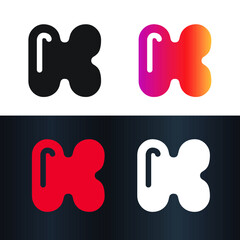 Fototapeta na wymiar Letter K Creative Unique Modern Vector Logo Design