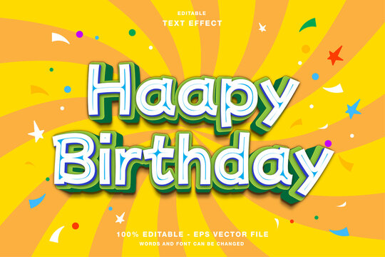 Happy Birthday 3d Editable text effect