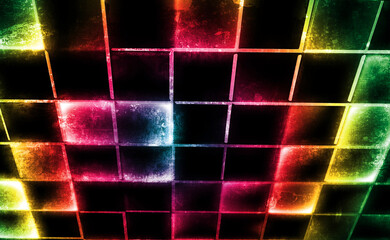 abstract background made from glowing grunge tiles