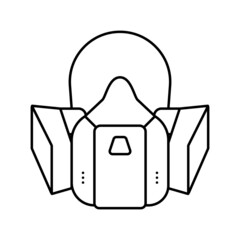 respirator protection from smoke line icon vector illustration