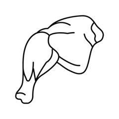 leg quarter chicken line icon vector illustration