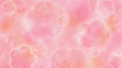 花をあしらったピンクの背景（ワイド）