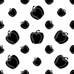 Capsicum Icon Seamless Pattern, Pepper Icon, Bell Pepper Icon