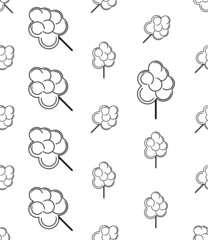 Cotton Candy Icon Seamless Pattern, Spun Sugar Confection Sweet Candy