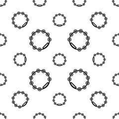 Tambourine Icon Seamless Pattern, Musical Instrument Icon
