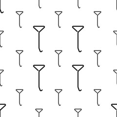 Spring Hook Puller Icon Seamless Pattern, T Handle Pipe Pulling Hook Tool, Exhausts Mount, Exhaust Pipe Puller Hook