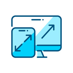 Scalable responsive web design symbol. Pixel perfect, editable stroke color icon