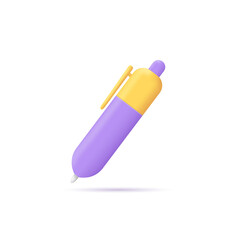 Pen icon object 3d vector illustration design element
